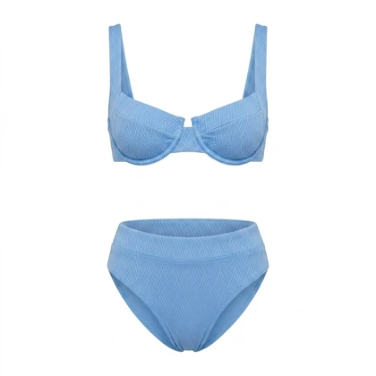 ست بیکینی Cupshe مدل Escaping Blue Underwire – آبی، فنردار و با پایین‌تنه هیپستر