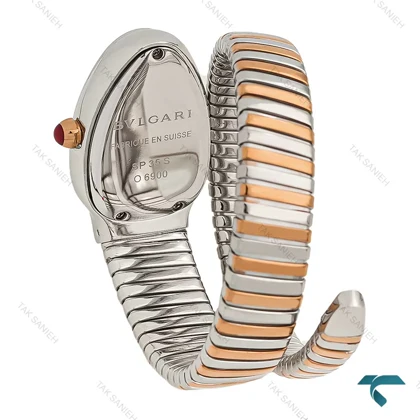 ساعت بولگاری ماری زنانه تک دور دورنگ رزگلد نقره ای Bvlgari-7956-L