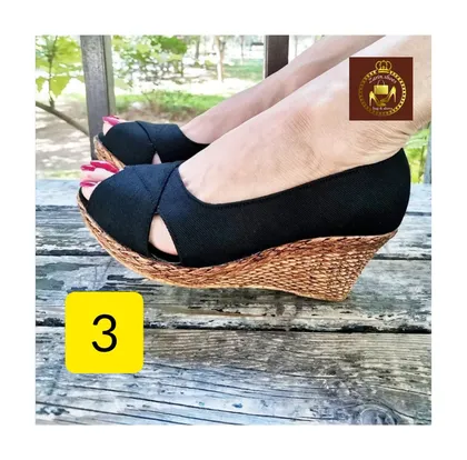 صندل لژدار طبی زنانه تابستانی 7 سانت حصیری در 3 طرح
