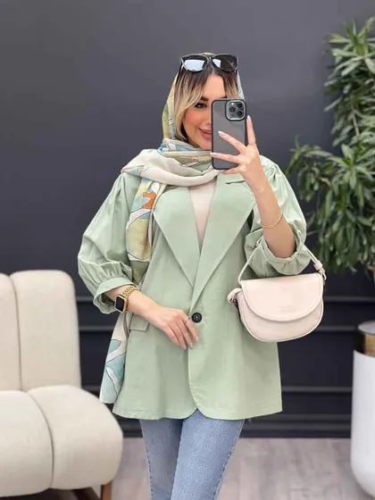 مانتو لینن تک دکمه