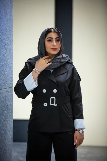بارانی مچ راه راه روناک