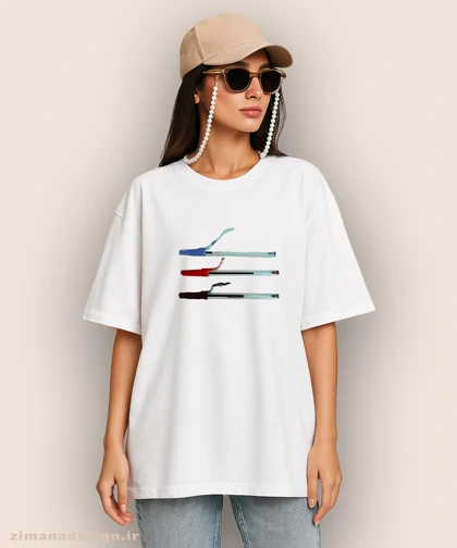 تیشرت لش مردانه و زنانه نوستالژی طرح خودکار جویده شده