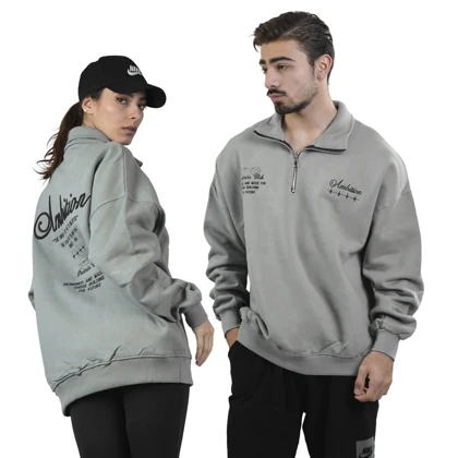 دورس نیم زیپ اسپرت ان وای سی مدل VLS-4H0818 طوسی