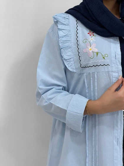 مانتو لینن گلدوزی پوپک 1