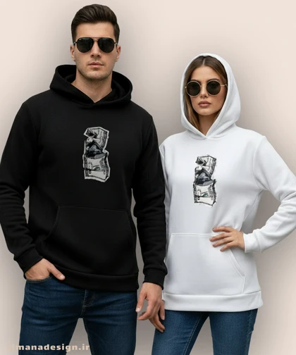 هودی مردانه و زنانه طرح اسکناس دلار کد 959