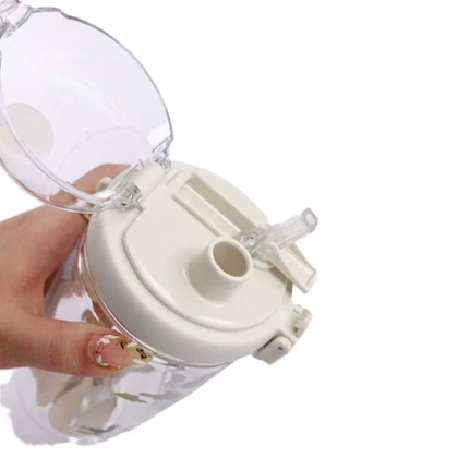 قمقمه اکرولیک طرح دار رنگ سفید 550 میل