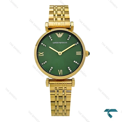 ساعت امپریو آرمانی زنانه طلایی صفحه سبز Armani-8365-L