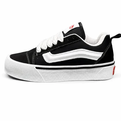 کفش کتانی زنانه و مردانه و بزرگ پا مدل ونس اولداسکول کنو مشکی Vans oldskool Knu