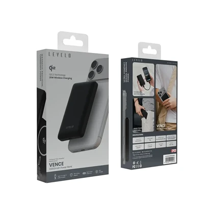 پاوربانک مگسیف 10000 میلی آمپر لولو مدل LEVELO VENCE POWER BANK