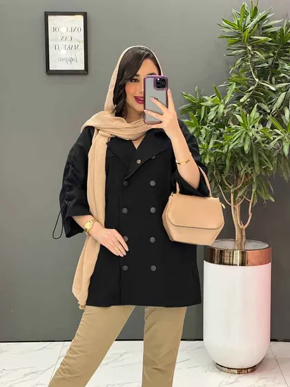 مانتو لینن آستین گت دار ده دکمه