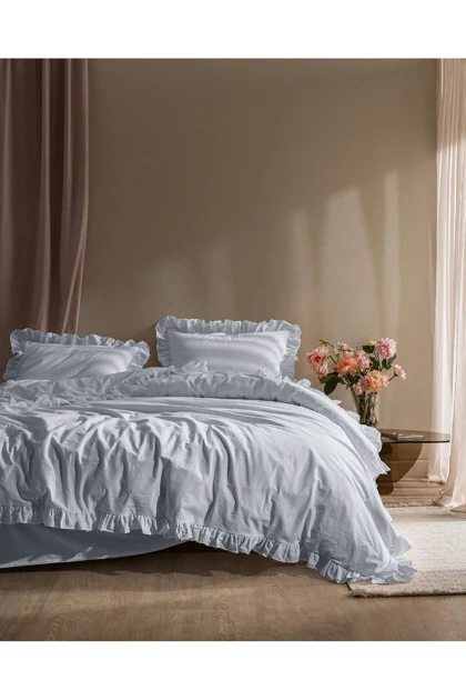 سرویس روتختی دو نفره Madame Coco مدل Obernai پنبه - آبی