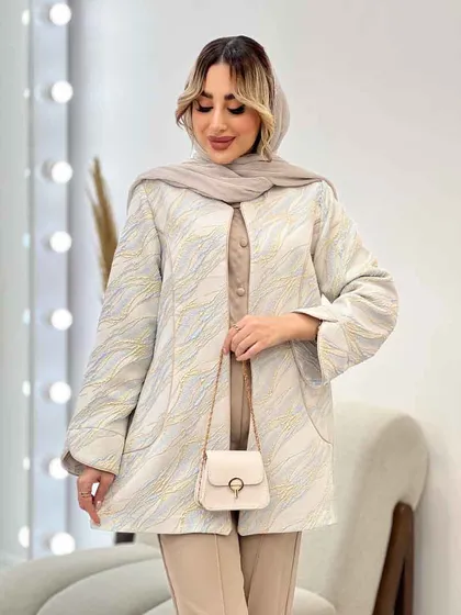 مانتو ژاکارد جلو باز