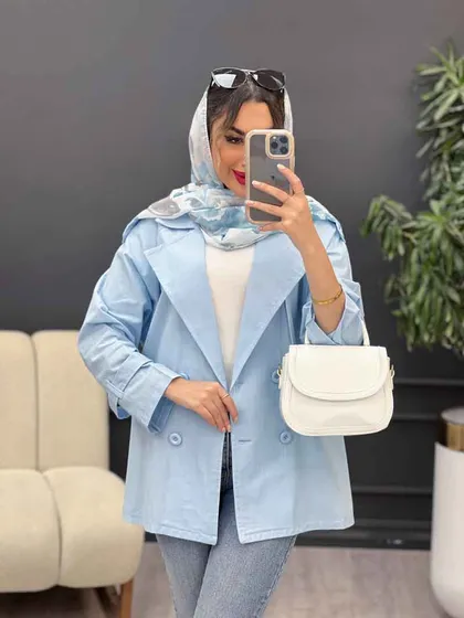 مانتو لینن چهار دکمه سرشانه پاگن