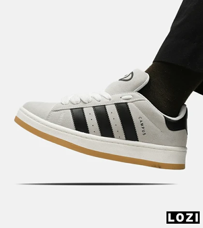 کفش کتانی مردانه و زنانه طوسی مشکی ADIDAS Campus مدل 5303