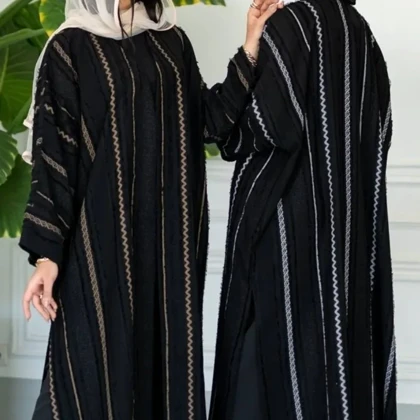 مانتو زنانه عبایی مجلسی راه راه