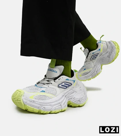 کفش کتانی سفید آبی سبز BALENCIAGA 10XL
