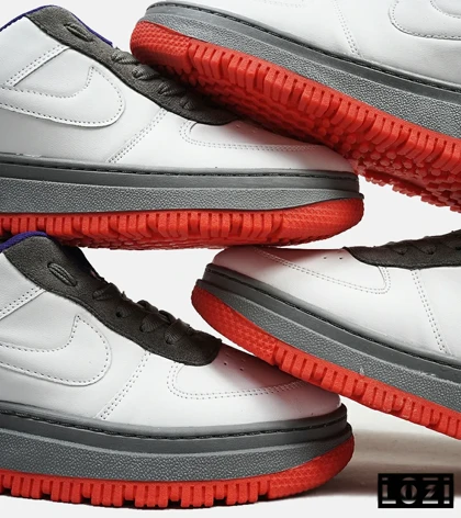 کفش کتانی مردانه و زنانه سفید طوسی نایک NIKE AIR FORCE مدل 4314