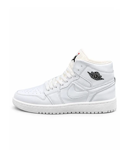 کفش کتانی مردانه مدل جردن وان ساق‌دار سفید تمام Nike jordan1