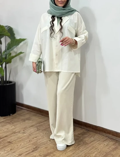 کت لینن پنبه میشل