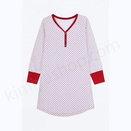 پیراهن آستین بلند گلاره زنانه ناربن – رنگ قرمز، کد 3514