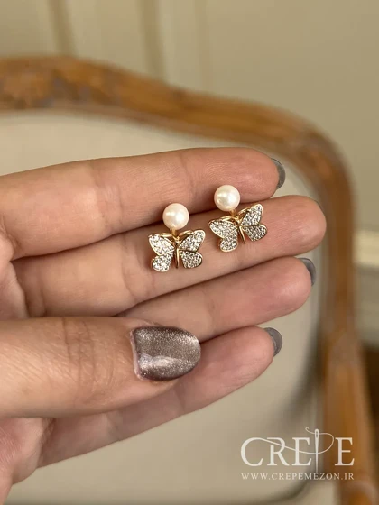 نیم ست ژوپینگ پروانه مرواریدی