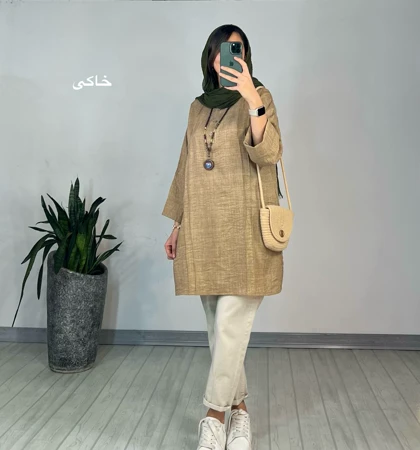 مانتو بلند رزگل