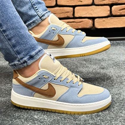 کفش کتانی اسپرت مردانه رنگ آبی کرم مدل نایک NIKE AIR FORCE