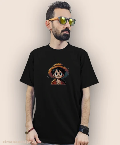 تیشرت مردانه و زنانه طرح وان پیس شخصیت لوفی کد 970
