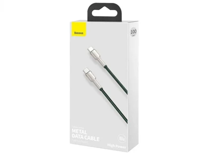 کابل شارژ سریع و انتقال داده تایپ سی به تایپ سی بیسوس Baseus Cafule Series Metal Data Cable Type-C to Type-C 100W 1m CATJK-C06