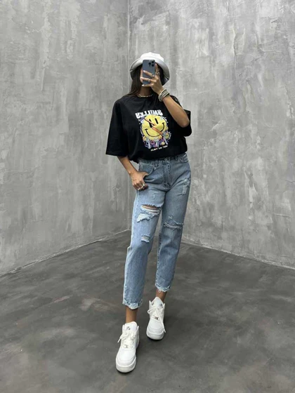 شلوار مام زاپ‌دار