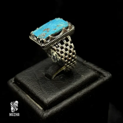 انگشترنقره مردانه فیروزه نیشابورکدaf1025