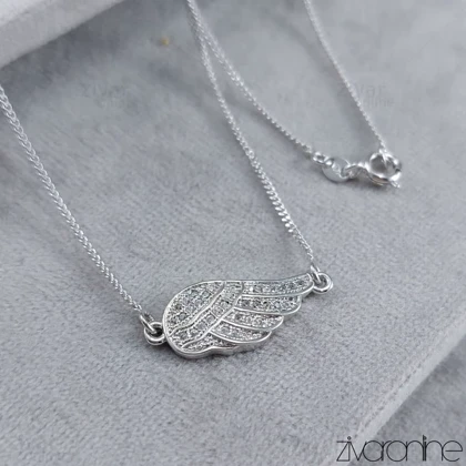 گردنبند ژوپینگ طرح بال فرشته نقره ای 50069