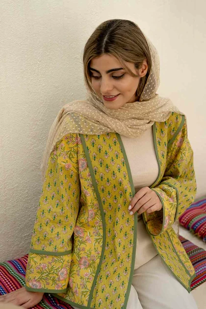مانتو کتی نوا مانتو کتی شیک با پارچه باتیک هندی