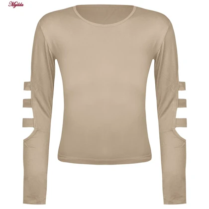 ست تیشرت آستین بلند و شلوارک ورزشی زنانه مدل ریلی رنگ کرم کد 5226-696p