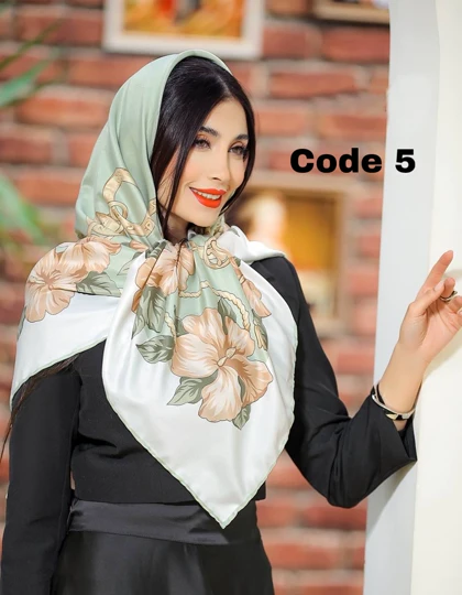روسری ابریشم توییل دست دوز 3709