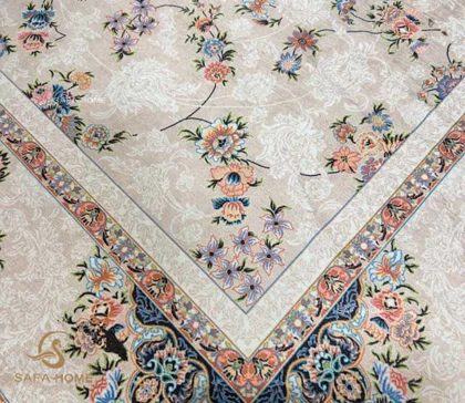 زیر سفره ای عروس طرح گل‌دار کرم کد 1143