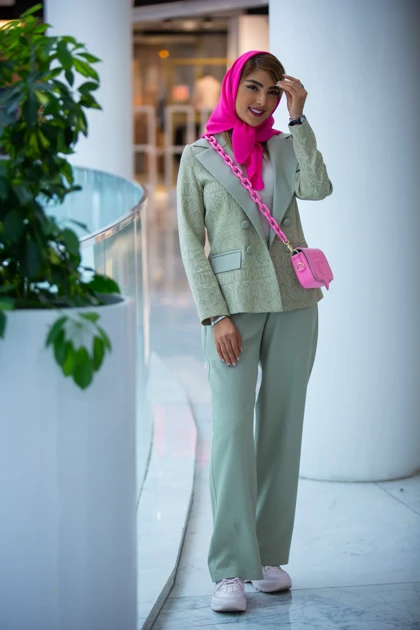 کت شلوار ژاکارد ترکیبی