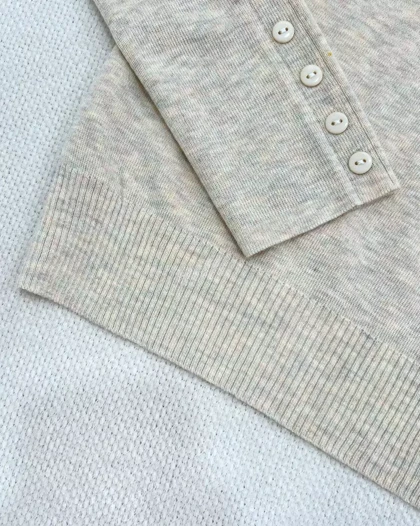 پلیور بافت استین کارشده یقه مروارید کد 5499