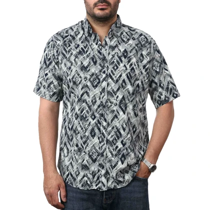 پیراهن آستین کوتاه طرح دار مردانه مدل 6112118