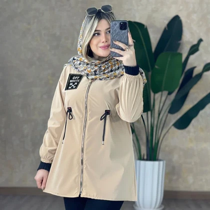 بارانی سلیکونی سفید زنانه مدل Avina ویژه