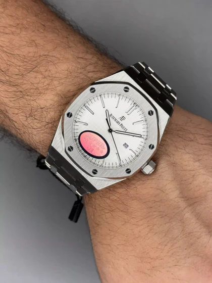 ساعت مچی اودمار پیگه اتوماتیک بند سیلور صفحه سفید Audemars Piguet