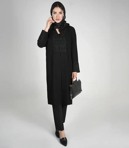 مانتو مشکی بلند کد 558