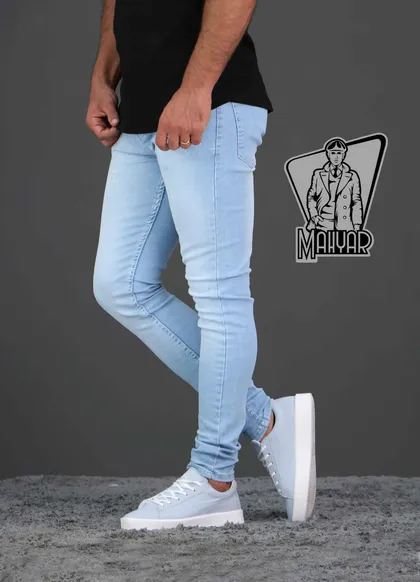 شلوار جین آبی یخی
