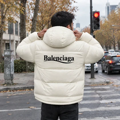 کاپشن ضد آب داخل پشمی Balenciaga-سفید