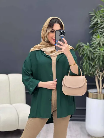 مانتو دکمه مخفی بغل چاک