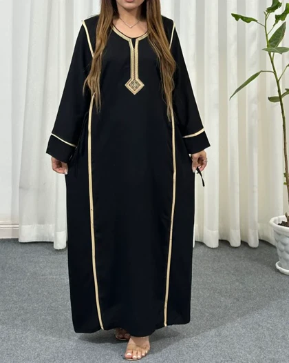پیراهن یال یقه گلدوزی تک‌رنگ 7201