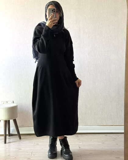 پیراهن بافت کلاهدار