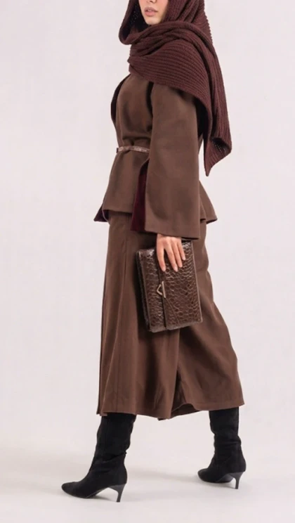 کت کشمیر دو رو chocolate cherry