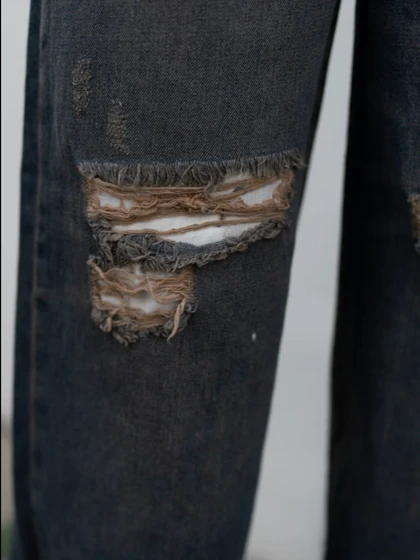 شلوارجین زنانه مدل وایدلگ قد110 شناسه 71302