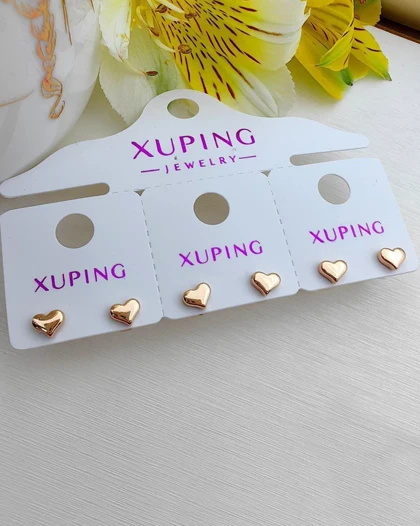 گوشواره میخی آینه ای قلب ظریف ژوپینگ